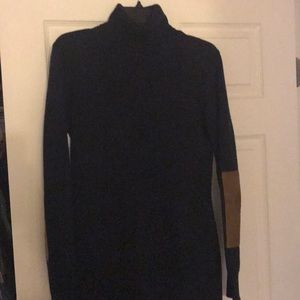 Suede elbow patch cashmere/ wool dress